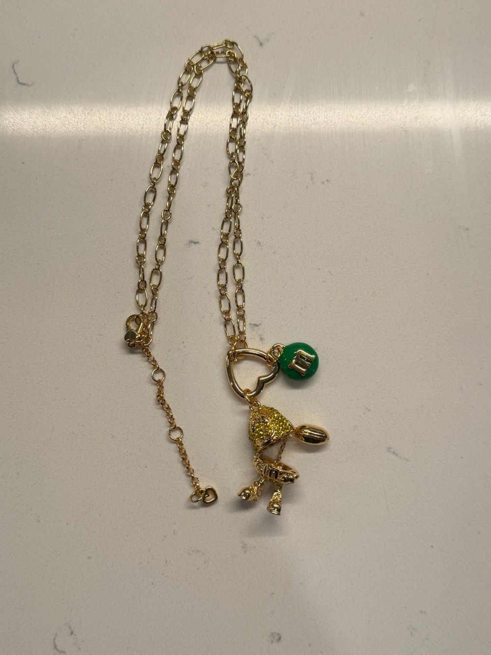 Kate Spade Green MNM Peanut MNM Necklace